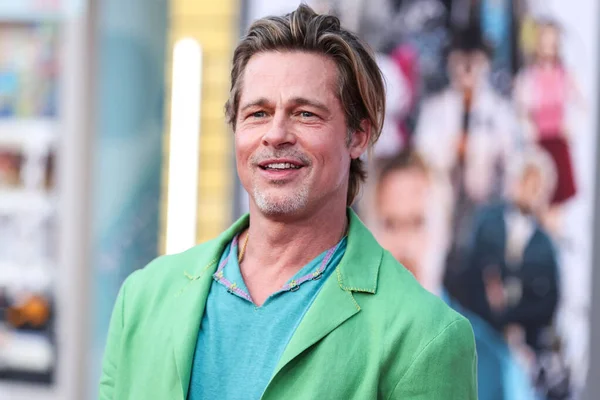 Brad Pitt Ankommer Los Angeles Premiere Sony Pictures Bullet Train – stockfoto
