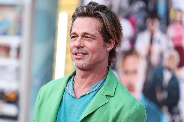 Attore Americano Brad Pitt Arriva Alla Premiere Los Angeles Del — Foto Stock