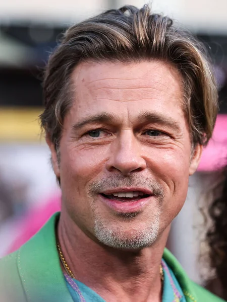 Amerikaanse Acteur Brad Pitt Arriveert Augustus 2022 Het Bullet Train — Stockfoto