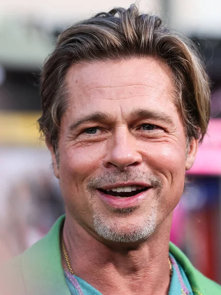 Amerikaanse Acteur Brad Pitt Arriveert Augustus 2022 Het Bullet Train — Stockfoto