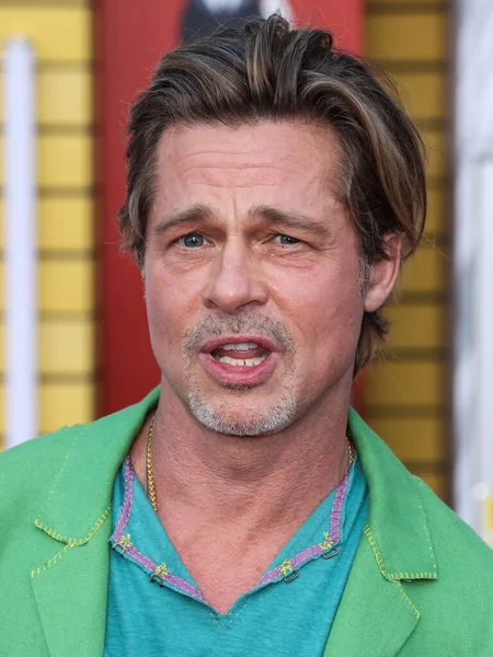 Amerikansk Skuespiller Brad Pitt Ankommer Til Los Angeles Premiere Sony - Stock-foto