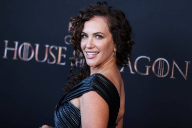 Amerikalı aktris Kate Siegel, 27 Temmuz 2022 'de ABD' nin Kaliforniya eyaletinin Los Angeles kentinde bulunan Akademi Sinema Müzesi 'nde düzenlenen HBO' nun Orijinal Drama Dizisi House of the Dragon 'un 1. sezonunun dünya prömiyerine geldi.. 