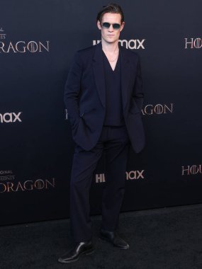 İngiliz aktör Matt Smith, 27 Temmuz 2022 'de ABD' nin Kaliforniya eyaletinin Los Angeles kentinde bulunan Akademi Sinema Müzesi 'nde düzenlenen HBO' nun Orijinal Drama Dizisi House of the Dragon 'un 1. sezonunun dünya prömiyerine geldi.. 