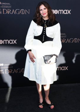 Amerikalı aktris Michaela Watkins, 27 Temmuz 2022 'de ABD' nin Kaliforniya eyaletinin Los Angeles kentinde bulunan Akademi Sinema Müzesi 'nde düzenlenen HBO' nun Orijinal Drama Dizisi House of the Dragon 'un 1. sezonunun dünya prömiyerine geldi.. 