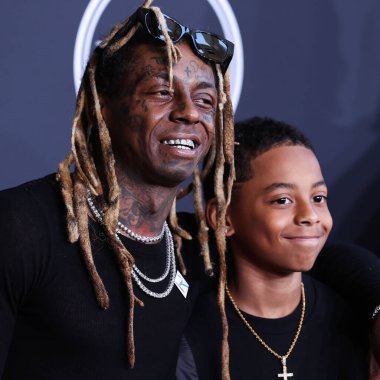 American rapper Lil Wayne (Dwayne Michael Carter Jr.) and son Kameron Carter arrive at the 2022 ESPY Awards held at the Dolby Theatre on July 20, 2022 in Hollywood, Los Angeles, California, United States. 
