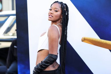 Marc Jacobs 'u giyen Amerikalı aktris Keke Palmer, 18 Temmuz 2022' de Hollywood, Los Angeles, Kaliforniya, ABD 'deki TCL Çin Tiyatrosu IMAX' te düzenlenen Universal Pictures 'No' nun Dünya Premiere 'sine geldi..