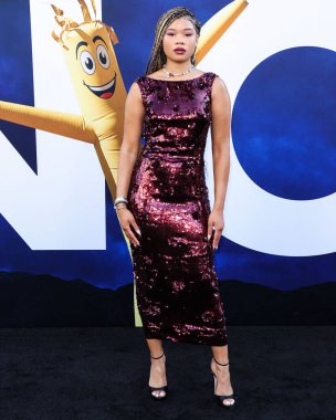 Storm Reid, 18 Temmuz 2022 'de Hollywood, Los Angeles, Kaliforniya, ABD' deki TCL Çin Tiyatrosu IMAX 'te düzenlenen Universal Pictures' No 'filminin dünya prömiyerine geldi.. 