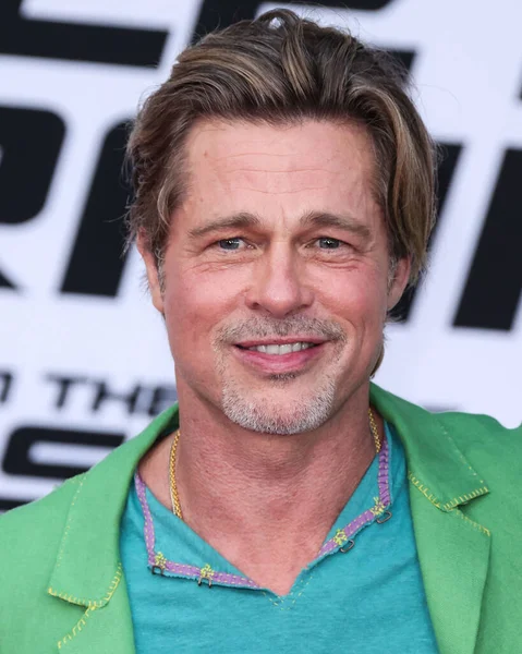 Attore Americano Brad Pitt Arriva Alla Premiere Los Angeles Del — Foto Stock