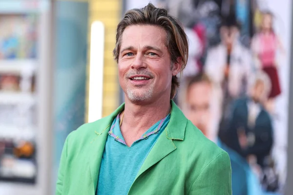 Attore Americano Brad Pitt Arriva Alla Premiere Los Angeles Del — Foto Stock