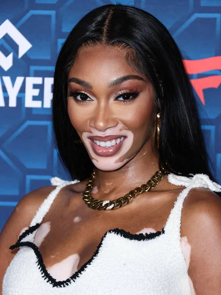 Kanadyjska Modelka Winnie Harlow Przybywa Players Party 2022 Hosted Michael — Zdjęcie stockowe