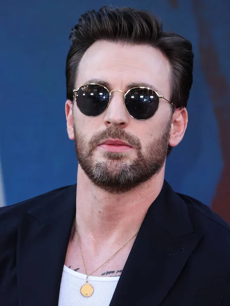 Amerikai Színész Chris Evans Érkezik World Premiere Netflix Szürke Ember — Stock Fotó