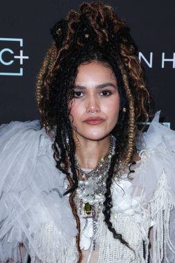 İngiliz aktris Emma McDonald, 28 Haziran 2022 'de Beverly Hills' teki Londra Hotel West Hollywood 'da düzenlenen AMC +' s Original Series 'Moonhaven' in Los Angeles Premiere 'ine geldi..