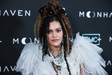 İngiliz aktris Emma McDonald, 28 Haziran 2022 'de Beverly Hills' teki Londra Hotel West Hollywood 'da düzenlenen AMC +' s Original Series 'Moonhaven' in Los Angeles Premiere 'ine geldi..