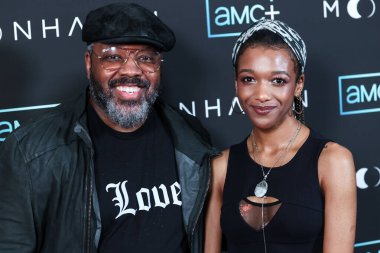Amerikalı aktör Kadeem Hardison ve kızı Sophia Hardison, 28 Haziran 2022 'de Beverly Hills' teki Londra Hotel West Hollywood 'da düzenlenen AMC +' Moonhaven 'dizisinin Los Angeles prömiyerine geldiler..