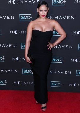 İngiliz aktris Yazzmin Newell, 28 Haziran 2022 'de Beverly Hills' teki Londra Hotel West Hollywood 'da düzenlenen AMC +' s Original Series 'Moonhaven' in Los Angeles Premiere 'ine geldi..