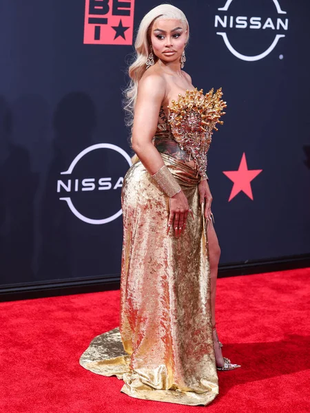 Amerikan model Blac Chyna, Los Angeles, Kaliforniya 'da 26 Haziran 2022 tarihinde Microsoft Theater' da düzenlenen BET Ödülleri 'ne ulaştı..