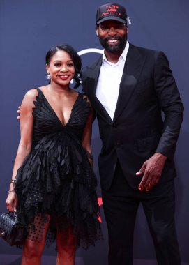 Jasmin Allen ve Baron Davis, 26 Haziran 2022 'de Los Angeles, Kaliforniya' da Microsoft Theater 'da düzenlenen BET Ödülleri' ne geldiler..