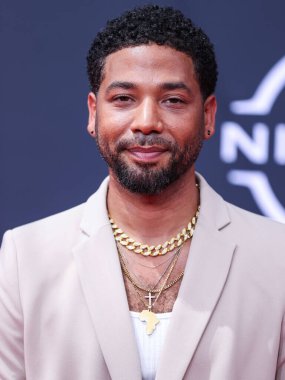 Amerikalı aktör Jussie Smollett, Los Angeles, Kaliforniya 'da 26 Haziran 2022' de Microsoft Theater 'da düzenlenen BET Ödülleri' ne ulaştı.. 
