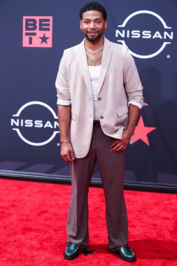 Amerikalı aktör Jussie Smollett, Los Angeles, Kaliforniya 'da 26 Haziran 2022' de Microsoft Theater 'da düzenlenen BET Ödülleri' ne ulaştı..