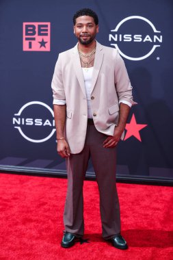 Amerikalı aktör Jussie Smollett, Los Angeles, Kaliforniya 'da 26 Haziran 2022' de Microsoft Theater 'da düzenlenen BET Ödülleri' ne ulaştı.. 