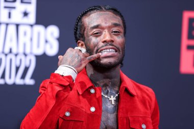 Lil Uzi Vert arrives at the BET Awards 2022 held at Microsoft Theater at L.A. Live on June 26, 2022 in Los Angeles, California, United States.