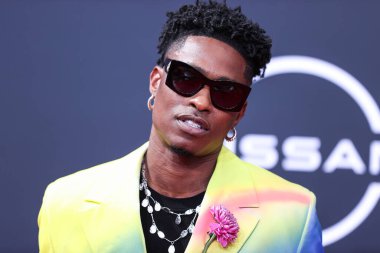Lucky Daye arrives at the BET Awards 2022 held at Microsoft Theater at L.A. Live on June 26, 2022 in Los Angeles, California, United States.