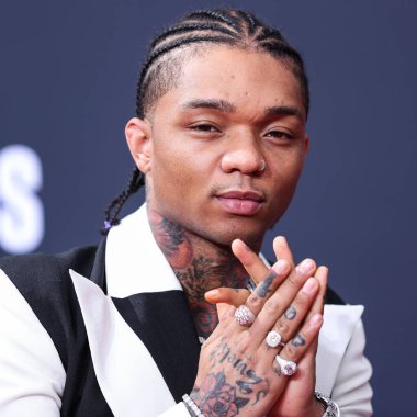 Rae Sremmurd 'dan Swae Lee, 26 Haziran 2022' de Los Angeles, Kaliforniya 'da Microsoft Theater' da düzenlenen BET Ödülleri 'ne ulaştı.. 