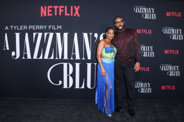 Milauna Jackson ve Tyler Perry, Netflix 'in' A Jazzman 's Blues' adlı şarkısının Los Angeles galasına 16 Eylül 2022 'de Hollywood, Los Angeles, Kaliforniya, ABD' deki Netflix Tudum Tiyatrosu 'nda geldiler.. 