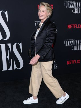 Sharon Stone Netflix 'in' A Jazzman 's Blues' unun Los Angeles galasına 16 Eylül 2022 'de Hollywood, Los Angeles, Kaliforniya, ABD' deki Netflix Tudum Tiyatrosu 'na geldi..