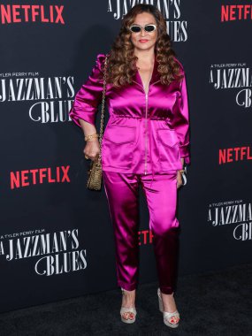 Tina Knowles Netflix 'in' A Jazzman 's Blues' unun Los Angeles 'taki galasına 16 Eylül 2022' de Hollywood, Los Angeles, Kaliforniya, ABD 'deki Netflix Tudum Tiyatrosu' nda geldi.. 