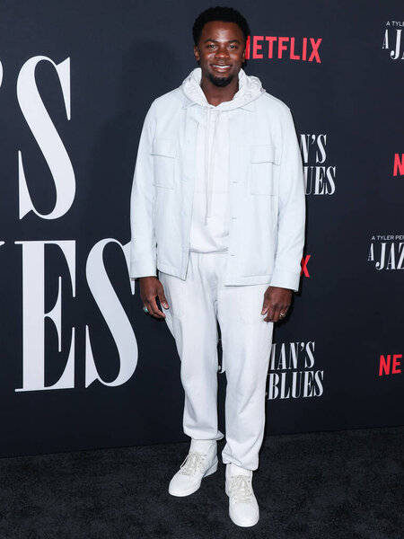Derek Luke arrives at the Los Angeles Premiere Of Netflix's 'A Jazzman's Blues' held at the Netflix Tudum Theater on September 16, 2022 in Hollywood, Los Angeles, California, United States.