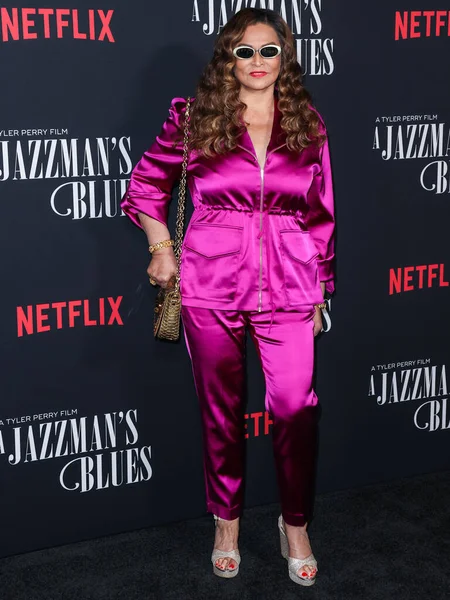 Tina Knowles Arriva Los Angeles Premiere Netflix Jazzman Blues Tenutosi — Foto Stock