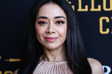 Amerikalı aktris Aimee Garcia, 23 Haziran 2022 'de ABD' nin Kaliforniya eyaletinin Los Angeles şehrindeki Harmony Gold Tiyatrosu 'nda düzenlenen RLJE Filmcilik' in Los Angeles prömiyerine geldi..