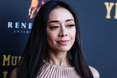 Amerikalı aktris Aimee Garcia, 23 Haziran 2022 'de ABD' nin Kaliforniya eyaletinin Los Angeles şehrindeki Harmony Gold Tiyatrosu 'nda düzenlenen RLJE Filmcilik' in Los Angeles prömiyerine geldi..