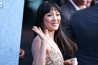 Falguni Shane Peacock 'u giyen Amerikalı aktris Constance Wu, 22 Haziran 2022' de ABD 'nin Los Angeles şehrinde düzenlenen Amazon Prime Video' nun 'The Terminal List' 1. sezonuna geldi.