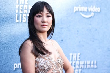 Falguni Shane Peacock 'u giyen Amerikalı aktris Constance Wu, 22 Haziran 2022' de ABD 'nin Los Angeles şehrinde düzenlenen Amazon Prime Video' nun 'The Terminal List' 1. sezonuna geldi.