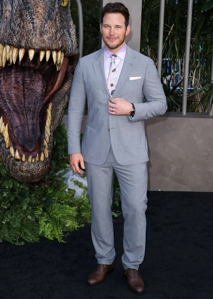 Amerykański Aktor Chris Pratt Przybywa Premierę Filmu Jurassic World Dominion — Zdjęcie stockowe