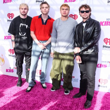 Michael Clifford, Ashton Irwin, Calum Hood ve Luke Hemmings (5SOS), 4 Haziran 2022 'de Carson, Los Angeles, Kaliforniya, ABD' de düzenlenen 2022 iHeartRadio Wango Tango 'ya katıldılar.