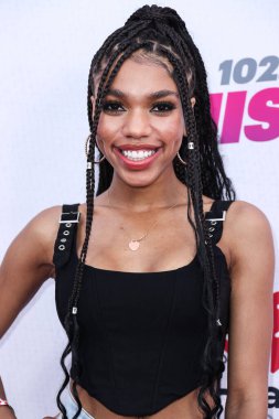 Amerikalı aktris Teala Dunn, 4 Haziran 2022 'de Carson, Los Angeles, Kaliforniya' da düzenlenen Wango Radyosu 2022 'de katılmaktadır.. 