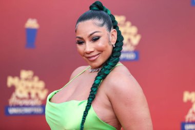 5 Haziran 'da yayınlanan bu resimde, Amerikalı şarkıcı ve söz yazarı Bridget Kelly 2022 MTV Film ve TV Ödülleri' ne ulaştı: Santa Monica, Los Angeles, Kaliforniya, ABD 'deki Barker Hangar' da UNSCRIPTED. 