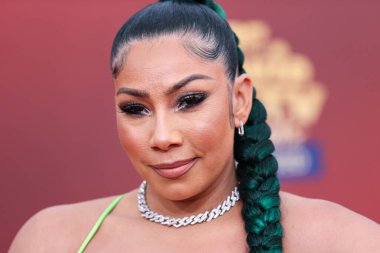5 Haziran 'da yayınlanan bu resimde, Amerikalı şarkıcı ve söz yazarı Bridget Kelly 2022 MTV Film ve TV Ödülleri' ne ulaştı: Santa Monica, Los Angeles, Kaliforniya, ABD 'deki Barker Hangar' da UNSCRIPTED. 