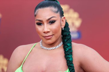 5 Haziran 'da yayınlanan bu resimde, Amerikalı şarkıcı ve söz yazarı Bridget Kelly 2022 MTV Film ve TV Ödülleri' ne ulaştı: Santa Monica, Los Angeles, Kaliforniya, ABD 'deki Barker Hangar' da UNSCRIPTED. 