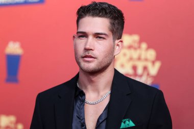 5 Haziran 'da yayınlanan bu resimde Dom Fenison 2022 MTV Film ve TV Ödülleri' ne ulaşır: Santa Monica, Los Angeles, Kaliforniya, ABD 'deki Barker Hangar' da UNSCRIPTED. 