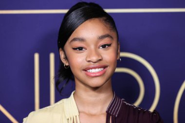 Amerikalı aktris Akira Akbar, NBCUniversal 'in' Bel-Air 'etkinliğine 24 Mayıs 2022' de Hollywood, Los Angeles, Kaliforniya, ABD 'deki NBCU FYC House' a geldi..