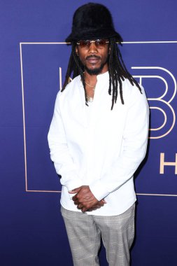 Amerikalı rapçi D Smoke (Daniel Anthony Farris), 24 Mayıs 2022 'de Hollywood, Los Angeles, Kaliforniya, ABD' deki NBCU FYC House 'da düzenlenen NBCUniversal' in FYC Organizasyonu 'na katıldı.. 