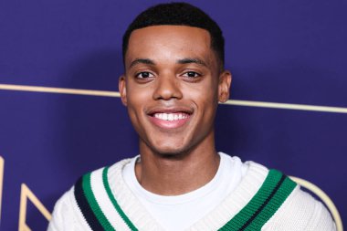 Amerikalı aktör Jabari Banks, NBCUniversal 'in' Bel-Air 'adlı etkinliğine 24 Mayıs 2022' de Hollywood, Los Angeles, Kaliforniya, ABD 'deki NBCU FYC House' a geldi..