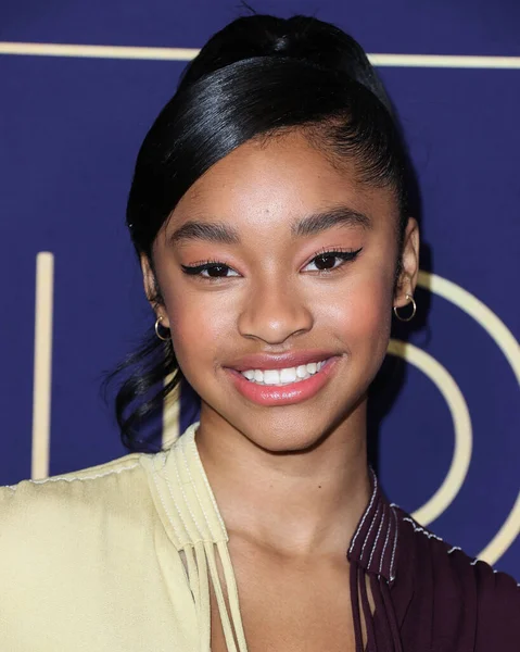 Amerikalı aktris Akira Akbar, NBCUniversal 'in' Bel-Air 'etkinliğine 24 Mayıs 2022' de Hollywood, Los Angeles, Kaliforniya, ABD 'deki NBCU FYC House' a geldi..