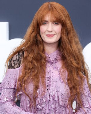 English singer Florence Welch of Florence + the Machine wearing Gucci arrives at the 2022 Billboard Music Awards held at the MGM Grand Garden Arena on May 15, 2022 in Las Vegas, Nevada, United States. 
