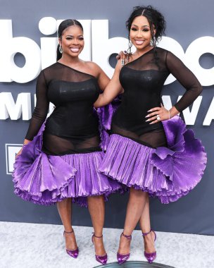 City Girls 'ten JT ve Yung Miami, 15 Mayıs 2022' de MGM Grand Garden Arena 'da düzenlenen 2022 Billboard Müzik Ödülleri' ne geldiler..