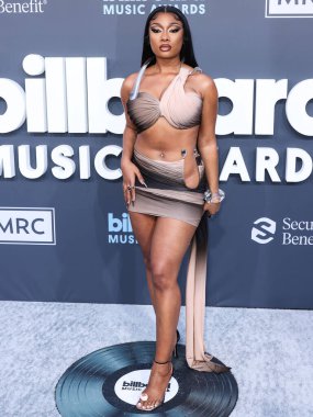 Megan Thee Stallion (Megan Jovon Ruth Pete), 15 Mayıs 2022 tarihinde Las Vegas, Nevada, ABD 'de düzenlenen MGM Grand Garden Arena' da düzenlenen 2022 Billboard Müzik Ödülleri 'ne geldi.. 